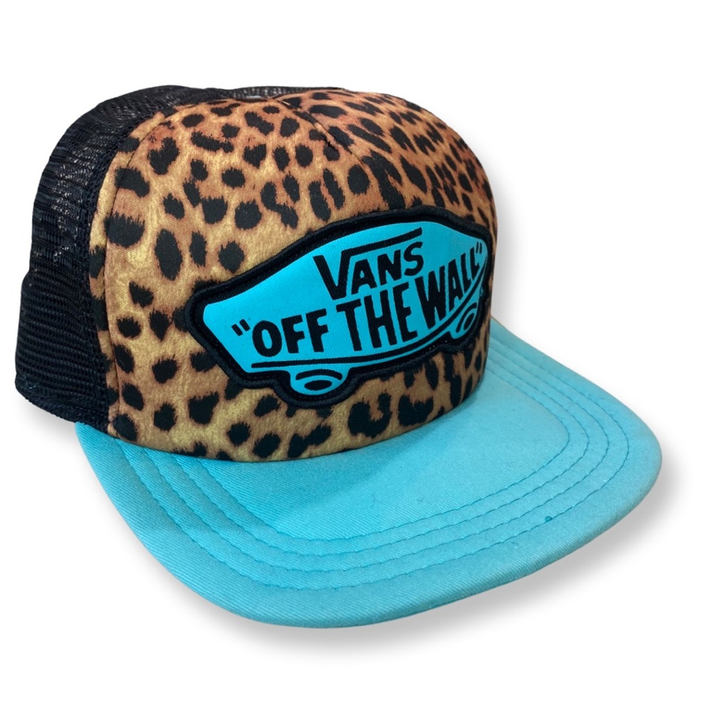 Vans Turquoise Leopard Print Trucker Hat